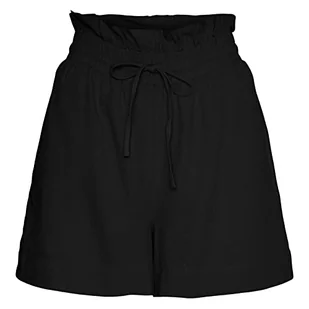 Vero Moda Damskie szorty Vmmymilo Hw Paperbag WVN Ga, Czarny, M - Spodenki damskie - miniaturka - grafika 1