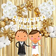 Balony i akcesoria - ŚCIANKA BALONY ZESTAW BALONÓW ROCZNICA ŚLUBU 99SZT - miniaturka - grafika 1