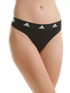 Majtki damskie - adidas Damskie majtki stringi 3 sztuki, 3 x czarne, XXL, 3 x czarny, XXL - miniaturka - grafika 1
