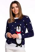 Swetry damskie - Świąteczny Sweterek z Pingwinem - miniaturka - grafika 1