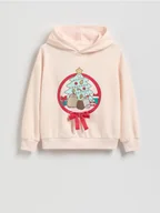 Bluzy dla dziewczynek - Reserved - Świąteczna bluza Pusheen - kremowy - miniaturka - grafika 1