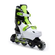 Rolki - SPORT PW-129C S BOY / ŁYŻWOROLKI REGULOWANE GREEN/BLACK ROZM. S(30-33) (3) - miniaturka - grafika 1