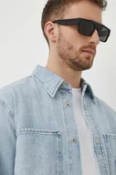 Okulary przeciwsłoneczne - Gucci okulary przeciwsłoneczne męskie kolor czarny - miniaturka - grafika 1