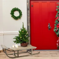 Ozdoby bożonarodzeniowe - Kobolo przedmiot dekoracyjny sanie dekoracja zimowa ŚNIEG - wykonane z drewna w kolorze szarym - dekoracja świąteczna dekoracja domu salon strefa wejściowa - miniaturka - grafika 1