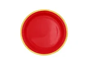 Dekoracje i nakrycia stołu na imprezę - Talerzyki czerwone ze złotym brzegiem - 18 cm - 6 szt. - miniaturka - grafika 1