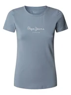 Koszulki i topy damskie - Pepe Jeans Koszulka "New Virgina" w kolorze szaroniebieskim - miniaturka - grafika 1