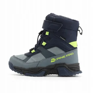 ALPINE PRO Buty dziecięce zimowe ocieplane PTX Nero k.niebieski r.35 - Buty dla dziewczynek - miniaturka - grafika 1