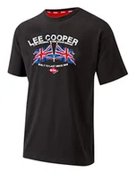 Koszulki męskie - Lee Cooper LCTS012 Męska praca bezpieczeństwo Union Jack logo bawełna koszulka z okrągłym dekoltem odzież robocza top, czarny, 3XL - miniaturka - grafika 1