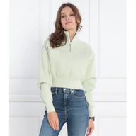 Swetry damskie - CALVIN KLEIN JEANS Sweter HALF ZIP | Regular Fit - miniaturka - grafika 1