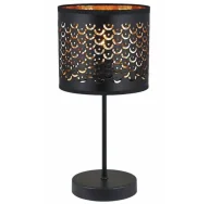 Lampy stojące - Czarna abażurowa lampa stołowa - K608-Malwa - miniaturka - grafika 1