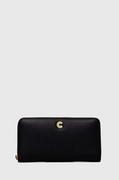 Portfele - Coccinelle portfel skórzany damski kolor czarny - miniaturka - grafika 1