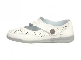 Białe skórzane półbuty damskie S.Barski A20 - S.BARSKI - Półbuty damskie - miniaturka - grafika 1