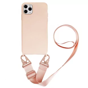 D-Pro Crossbody Silicone Case XL Strap etui z paskiem do iPhone 14 Pro (Pink) - Etui i futerały do telefonów - miniaturka - grafika 1