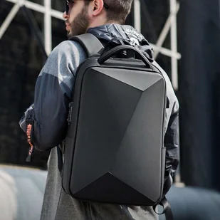 Plecak antykradzieżowy Fenruien na laptopa do 15.6" z portem USB wodoodporny Czarny - Torby fotograficzne i futerały - miniaturka - grafika 7