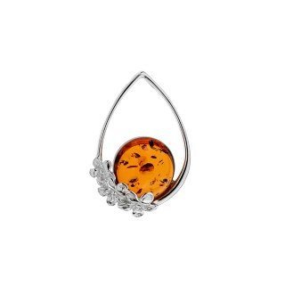 ankabizuteria.pl Srebrna zawieszka z bursztynem - UŚMIECH Z RAJU