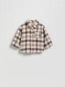 Bluzki dla niemowląt - Reserved - Bawełniana koszula w kratę - brązowy - miniaturka - grafika 1