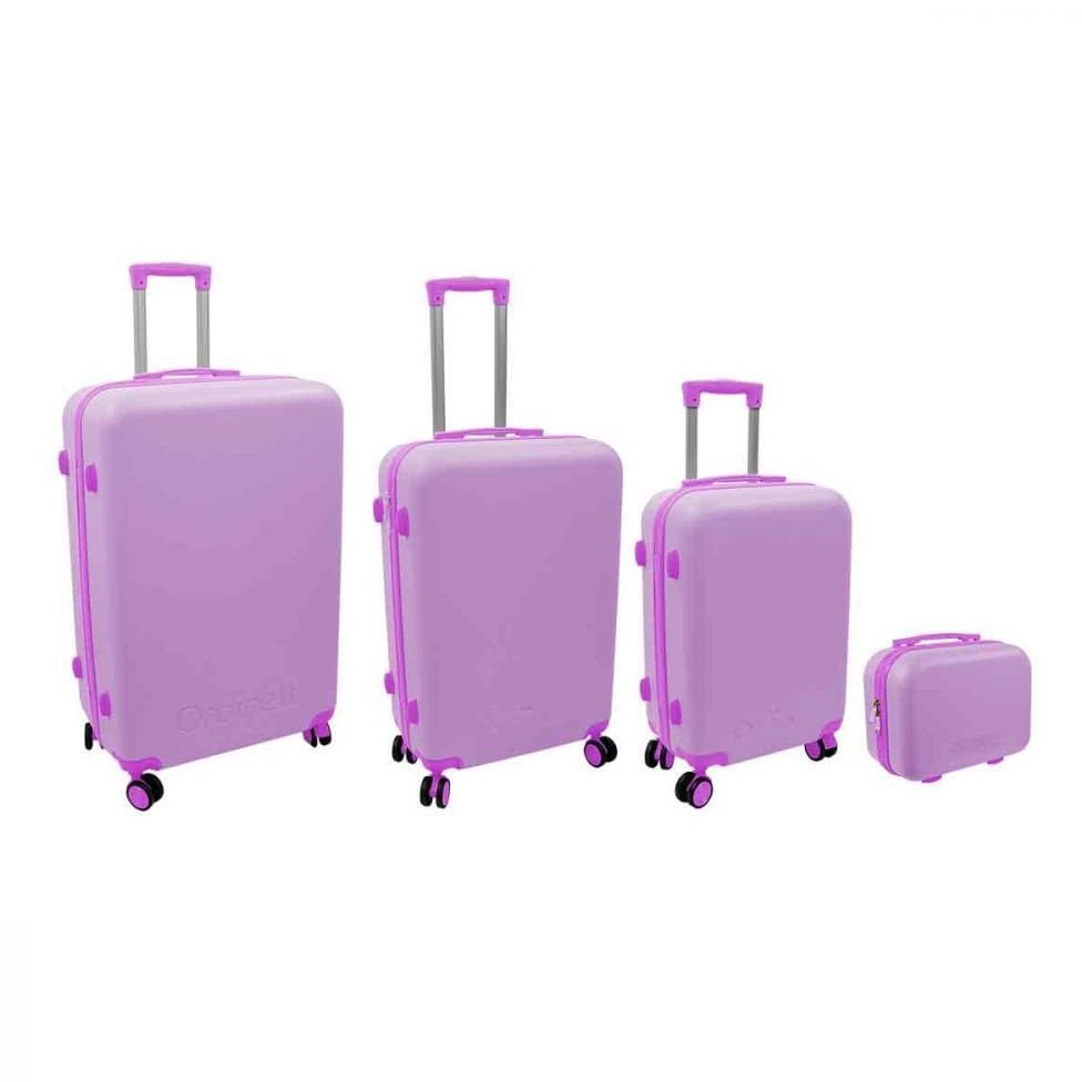 Suitcase set 4 pcs. 98L 48x29x75cm + 60L 42x25x64cm + 43L 36x23x56cm + 15L 24x17x33cm pink 8000303316404