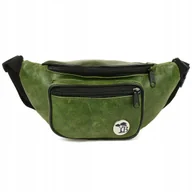 Nerki - Zielona Nerka Saszetka Skórzana Solidna Beltimore Logo F40 : Kolory - Zielo - miniaturka - grafika 1