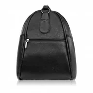 Torebki damskie - PLECACZEK DAMSKI SKÓRZANY KLASYCZNY LUB NA JEDNO RAMIĘ CZARNY MIEJSKI ABRUZZO ABR-25 - miniaturka - grafika 1