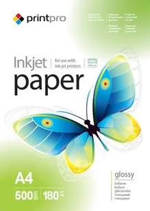 PrintPro Papier Fotograficzny Błyszczący A4 180g 500 szt (PGE180500A4) - Papier do drukarek - miniaturka - grafika 1