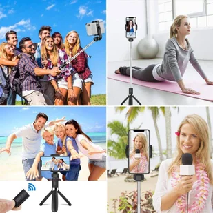 TECH-PROTECT L02S WIRELESS SELFIE STICK TRIPOD BLACK - Selfie stick - miniaturka - grafika 8