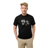 Koszulki męskie - Męska koszulka z krótkim rękawem Jack Wolfskin BERGBLICK T M black - S - miniaturka - grafika 1