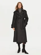 Płaszcze damskie - IVY OAK Płaszcz wełniany Caroline Ann IO111147 Szary Relaxed Fit - miniaturka - grafika 1