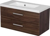 Szafki łazienkowe - Szafka łazienkowa wisząca z umywalką 80 cm 39/2 Fokus kolor orzech - miniaturka - grafika 1