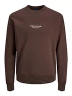 Bluzy męskie - Bestseller A/S Bluza męska Jorvesterbro Sweat Crew Neck Noos, czekoladowobrązowy, L - miniaturka - grafika 1
