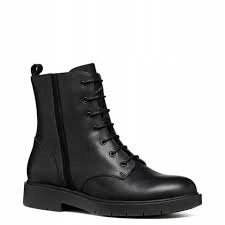 GEOX CZARNE BOTKI DAMSKIE ZE SKÓRY NATURALNEJ NA PODESZWIE 37 JŁA