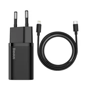Ładowarki do telefonów - Baseus Super Si 1C szybka ładowarka USB Typ C 20 W Power Delivery + kabel USB Typ C - Lightning 1 m czarny (TZCCSUP-B01) - miniaturka - grafika 1