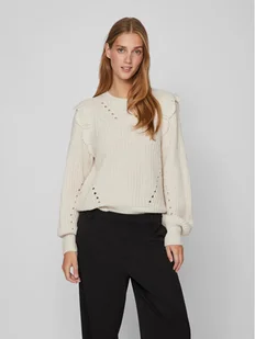 Vila Sweter Norila 14090231 Écru Regular Fit - Swetry damskie - miniaturka - grafika 1