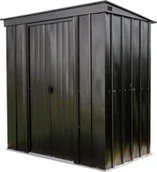 Altany ogrodowe - vidaXL Spacemaker Metalowa szopa na narzędzia 64 Onyks Czarny 120x195x196cm - miniaturka - grafika 1