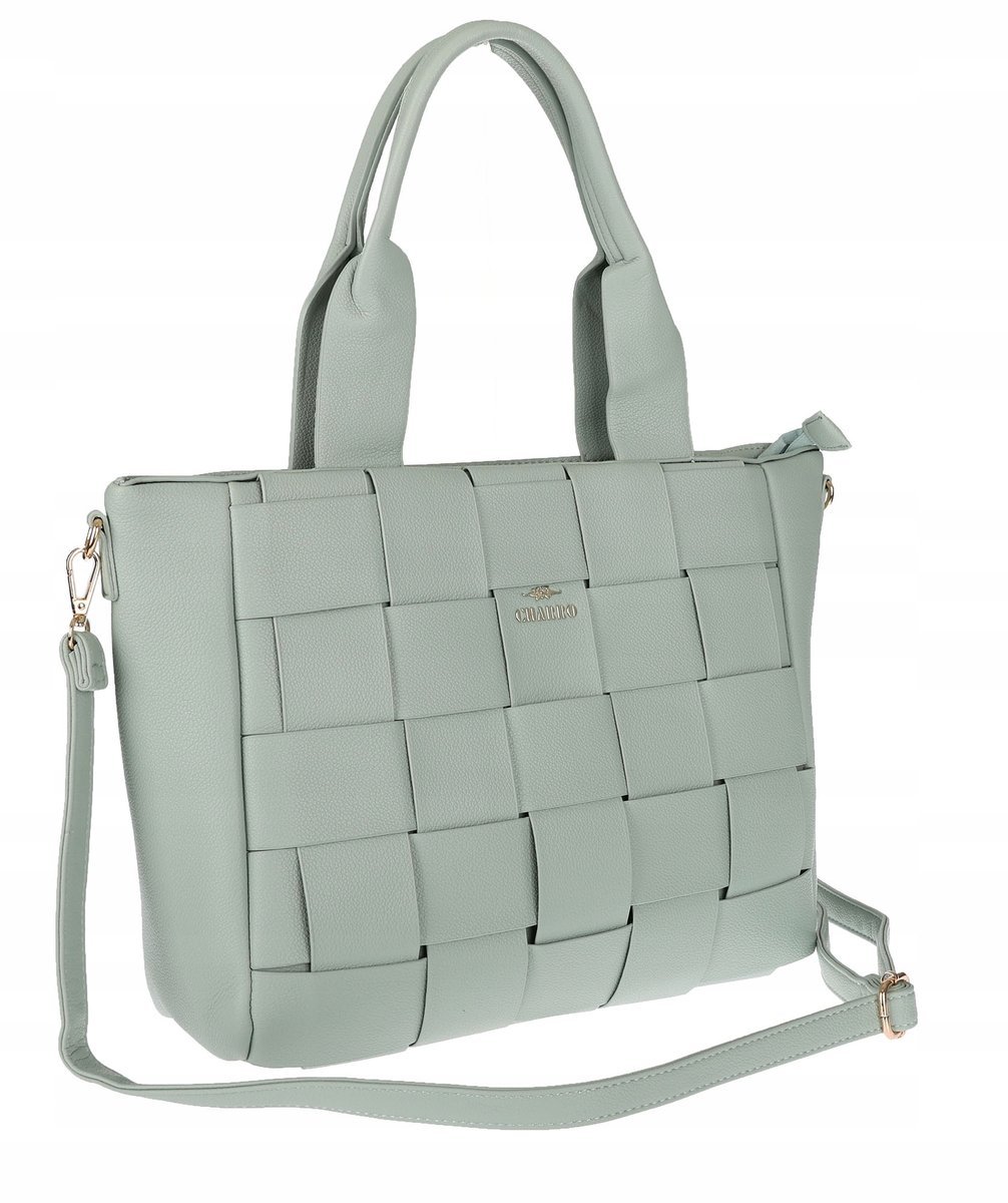 Torebka Damska shopper włoska marka CHARRO pojemna A4 CH3358 Zielona