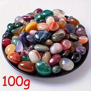 TEMU 100g Mieszane Kolorowe Kamienie i Kryształy w Stylu Boho - Żywe Różne Kamienie Szlachetne do Dekoracji Domu, Akwarium, Sukulencji, Ogrodu i - Inne - miniaturka - grafika 1