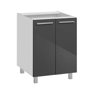 Szafka kuchenna stojąca, Salma, 60x58x81 cm, biel, grafit, połysk - Szafki kuchenne - miniaturka - grafika 1