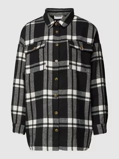 Koszule damskie - Bluzka koszulowa ze wzorem w szkocką kratę model ‘FLANNY’ - grafika 1