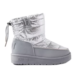Buty dla dziewczynek - Szare śniegowce Big Star KK374218 srebrny - grafika 1