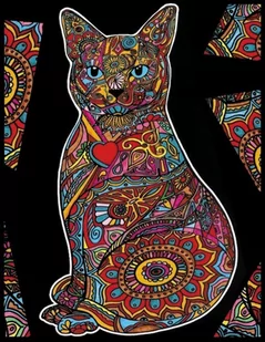 Painting Velvet Kolorowanka welwetowa, kocisko - Kolorowanki, wyklejanki - miniaturka - grafika 4