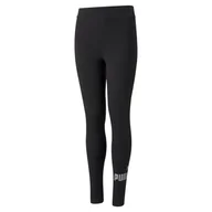Legginsy - Legginsy dziewczęce Puma ESS+ LOGO czarne 84696001-116 - miniaturka - grafika 1