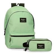 Torby na laptopy - Pepe Jeans Aris plecak na laptopa z podwójną komorą na laptopa 15,6" różne kolory 31 x 44 x 17,5 cm poliester plecak szkolny od Joumma Bags, Pastelowy zielony, Taglia unica, Plecak + piórnik - miniaturka - grafika 1