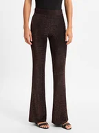 Spodnie sportowe damskie - Noisy May Spodnie - NMMAbelle NW Luex Kobiety Stretch czarny|różowe złoto jednolity, L - miniaturka - grafika 1