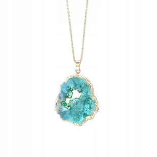 Naszyjnik Naturalny Geoda Kryształ Minerały Amulet 2.5-3.5 Cm Zielony - Naszyjniki - miniaturka - grafika 1