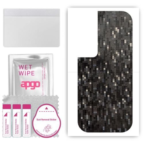 folia naklejka skórka strukturalna na TYŁ do Realme C65 - Carbon Pixel Czarny - apgo SKINS