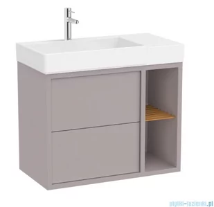 Roca Tura Unik zestaw szafka z umywalką lewa 80x43x60 SZLACHETNY SZARY A852028559 - Szafki łazienkowe - miniaturka - grafika 1