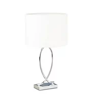 Lampy stojące - Relaxdays Relaxdays lampa stołowa Srebrny, klosz lampy, lampa na stolik nocny metalową podstawą, okrągły, żelaza, HBT ekranu: 36 x 28 x 28 cm, kolor biały 10022850 - miniaturka - grafika 1