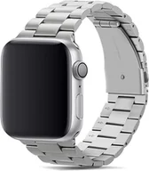 Akcesoria do smartwatchy - PASEK DO ZEGARKA APPLE WATCH 42/44/45mm SE/9/8/7/6/5/4/3/2/1 SREBRNY +ETUI - miniaturka - grafika 1
