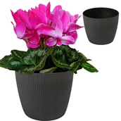 Donice - Osłonka doniczki Magnolia 18.5cm czarna Lamela - miniaturka - grafika 1