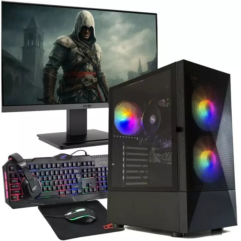 ZESTAW KOMPUTER DO GIER RYZEN 5 3400 G l 32 GB RAM l 1TB SSD l WIN 11 PRO