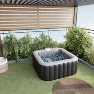 Baseny ogrodowe - SPA dmuchane kwadratowe dla 4 osób B-COSY - Dł.154 x Gł.154 x Wys.65 cm - 120 dysz powietrznych - Kolor czarny i szary - miniaturka - grafika 1